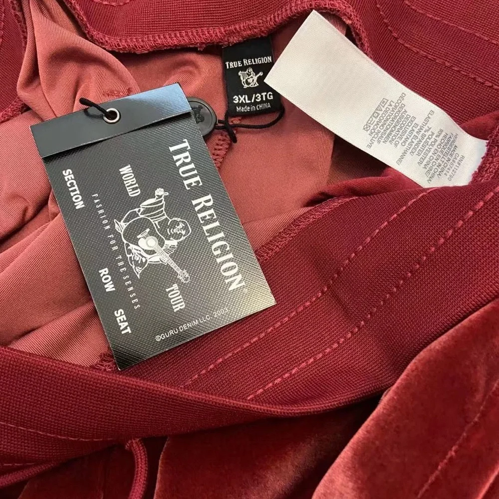 True Religion Velour Logo Branded Joggers Size 3XL